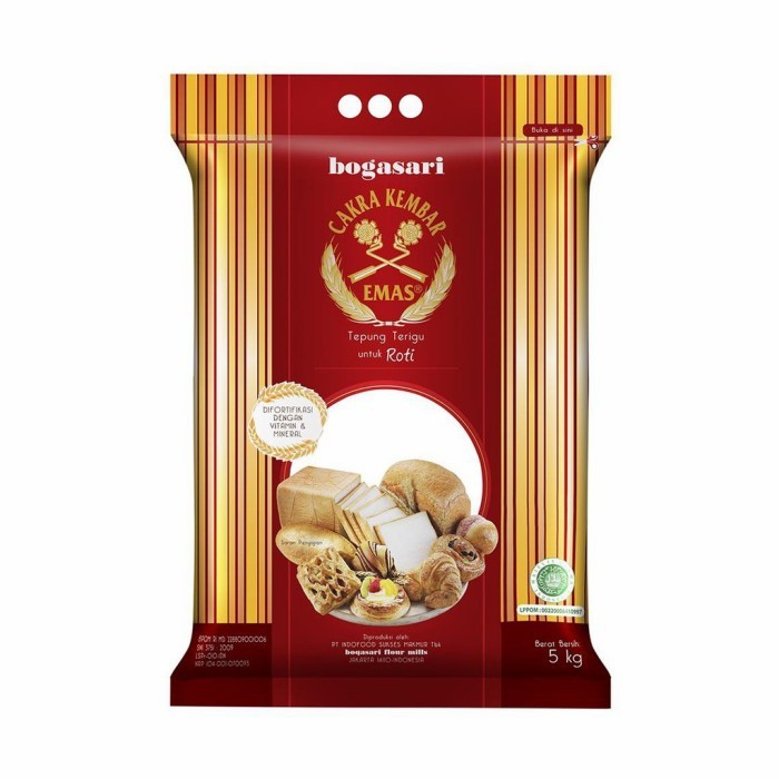 

pekanbaru / CAKRA KEMBAR EMAS ROTI/TEPUNG ROTI/TEPUNG CAKRA/TEPUNG BOGASARI (5kg)
