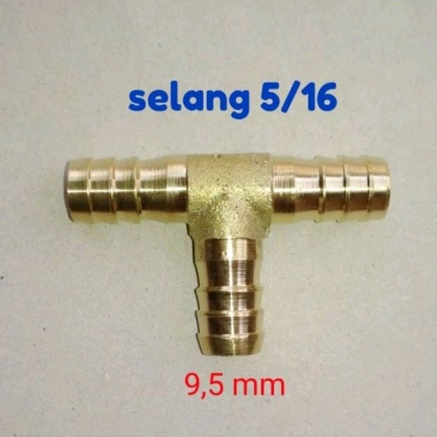 Nepel Sambungan T Cabang 3 Diameter 9,5mm Untuk Selang 5/16