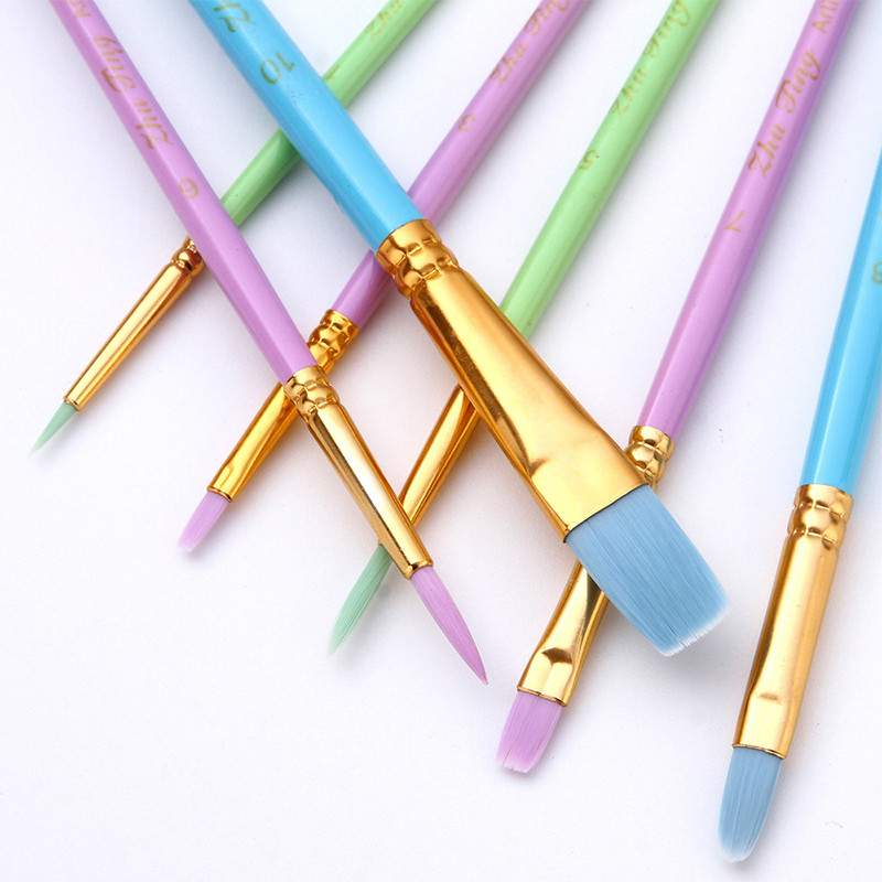

10Pcs/Set Nylon Hair Painting Brush painting by numbers Tool brushes Watercolor Gouache Paint Brushes Different Shape Round Tip