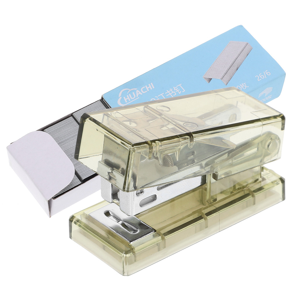 

Transparent Stapler Plastic Clear Handheld Stationery Staplers for Desk Small Portable Student Use Home Office