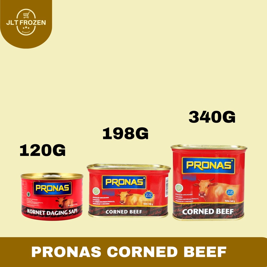 

Pronas Corned Beef / Kornet Daging Sapi Kemasan 120g / 198g / 340g