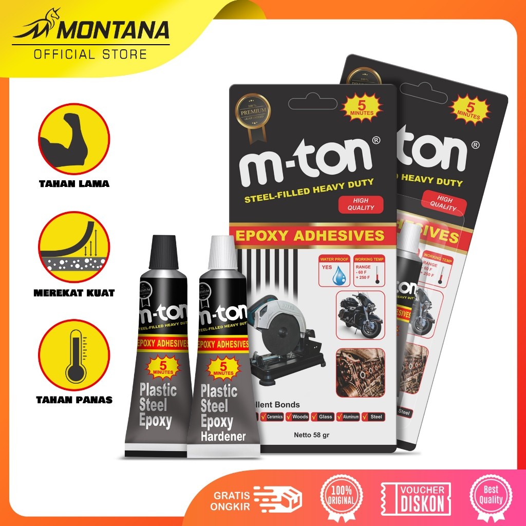 

Montana Lem Besi Epoxy Plastic Steel M-TON / Plastic Steel Lem Besi Campur / Epoxy Adhesives