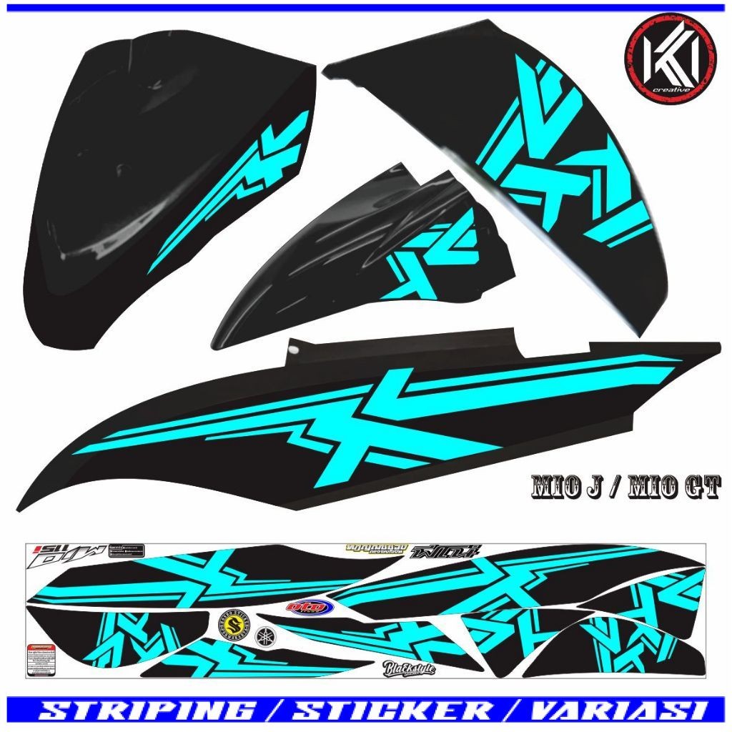 COD / VARIASI STICKER STRIPING NEW VARIASI SIMPEL VARIASI MOTOR MIOJ/GT LIST NEW SIMPEL DAN ELEGAN P