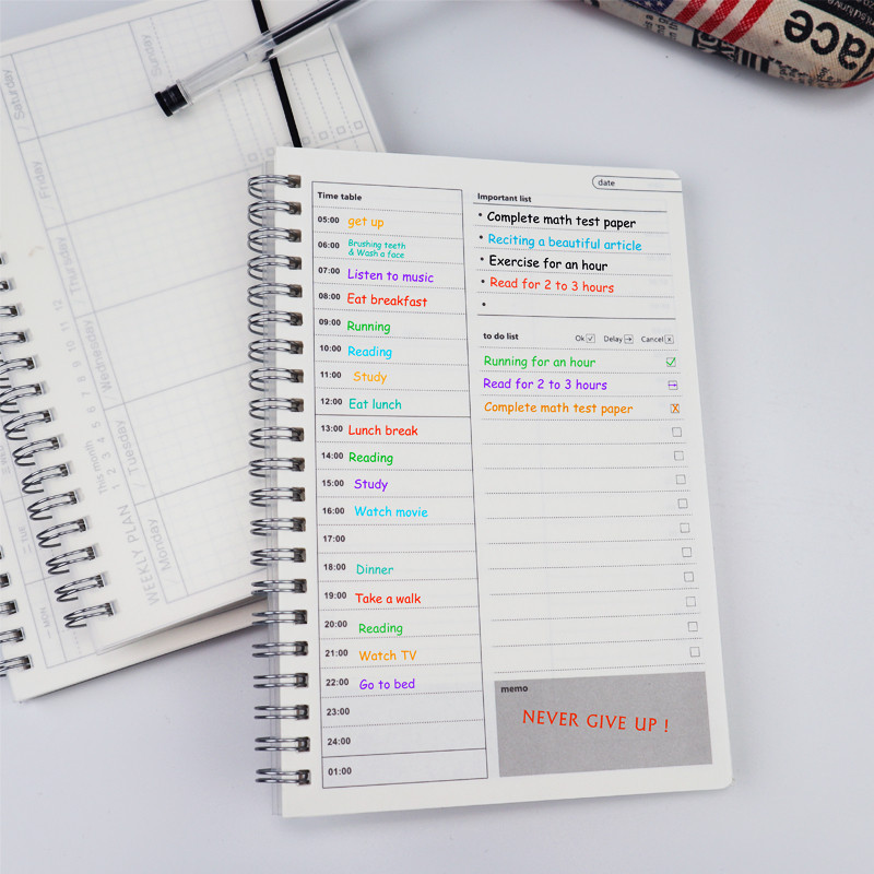 

2025 Notebooks Agenda Daily Weekly Monthly Plan Spiral Organizer A5 Note Books Monthly Transparent Schedule Agenda Planner