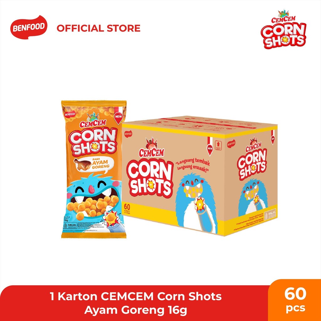 

Cemcem Corn Shots Ayam Goreng Carton 6x10x16g