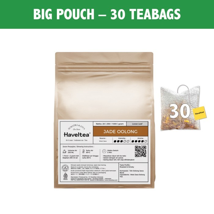 

[BEST]Promo JADE OOLONG | Mini Tin | Haveltea | Teh Oolong | Teh Indonesia - Big Pouch 30 TB