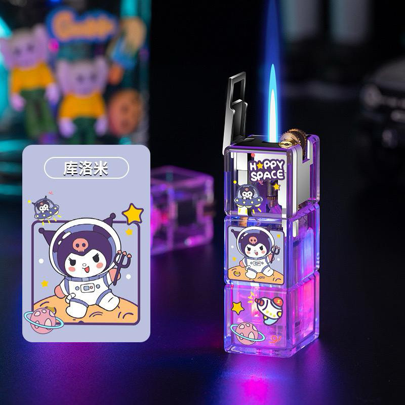 Promo Korek Api Bara Gas Isi Ulang Torch Led Lighter Kuromi Anti Angin