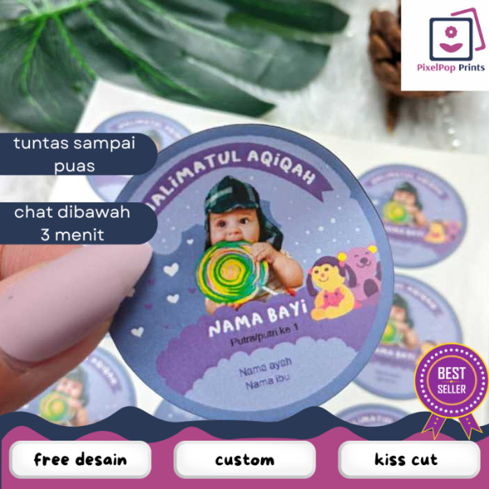 

Opikapip 5-8 Sticker Label Bulat Aqiqah Bayi Sticker Bulat Aqikah Stiker Akikah Anak Chromo