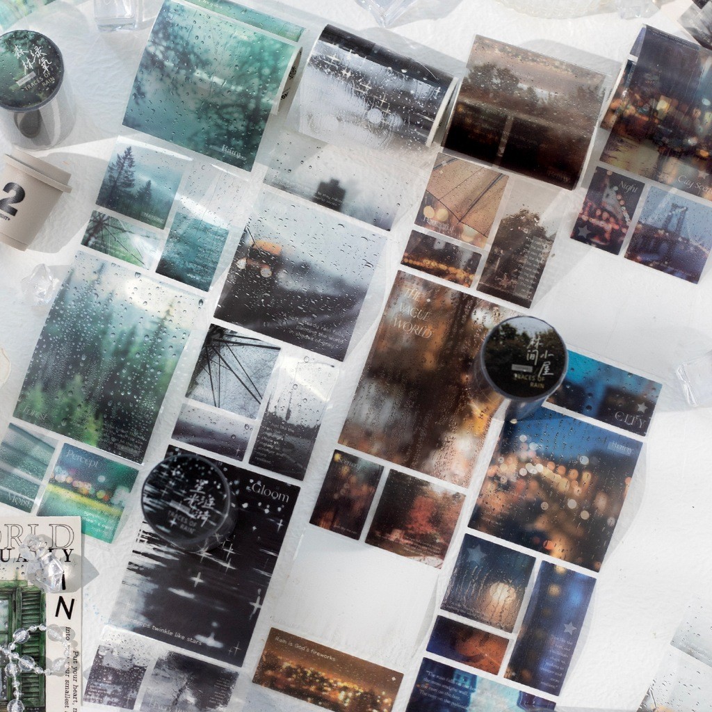 

[Gongjin] 1 Roll Sticker Traces of Rain TOR Stiker Hujan Kaca Basah Estetik Night