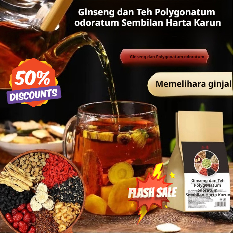

✅Beli 2 Gratis 1✅【5g x 30 】Teh Ginseng Huangjing Jiupin/Teh kesehatan pria/Minuman Herbal Penambah Energi & Anti Lelah/Liver Tea Teh Untuk Detox Racun Pada Liver/Teh Ginseng Wolfberry/Pemulihan Setelah Begadang