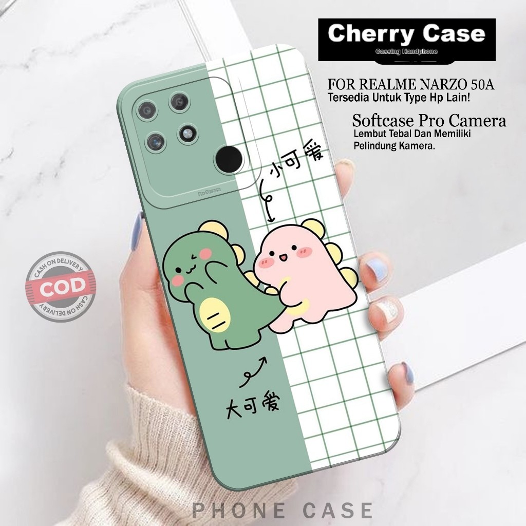 Softcase Hp Realme Narzo 50A Fashion Case Kartun Case Realme Narzo 50A Silikon TPU Pro Camera Casing
