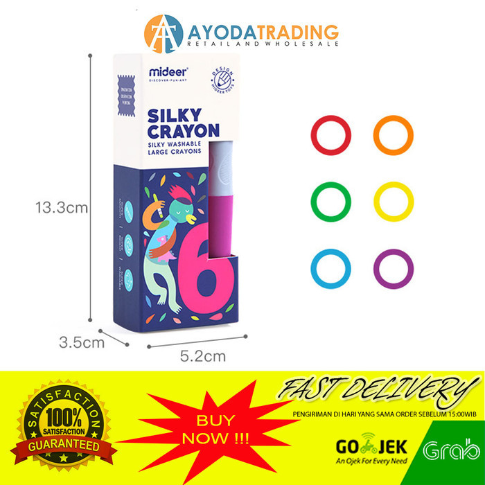 

[New Collection] Mideer Silky Washable Crayon Hadiah Kado - 6