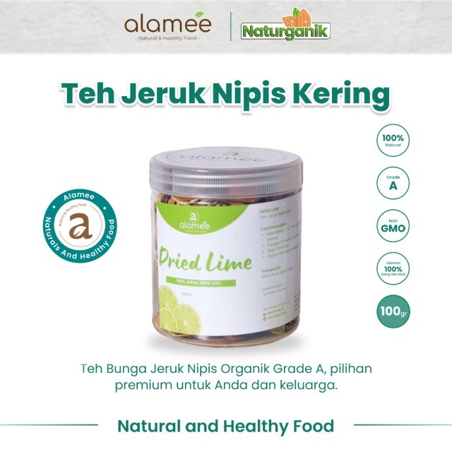 

ALAMEE Dried Lime Slice Tea Jeruk Nipis Kering Teh Herbal Buah Iris Organik Premium 100gr Naturganik