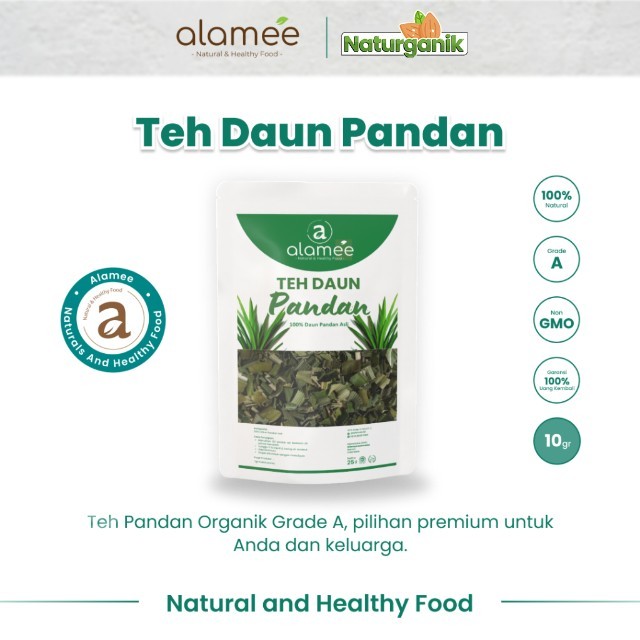 

ALAMEE Teh Pandan Kering Daun Leaf Tea Organik 10gr Premium Naturganik