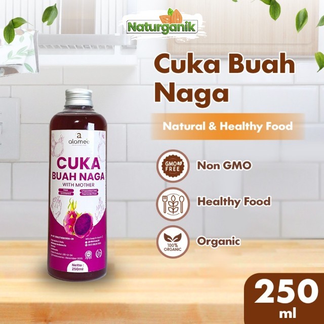 

ALAMEE Cuka Buah Lemon Organik Lemon Cider Vinegar With Mother Fermentasi Probiotik 250ml Naturganik