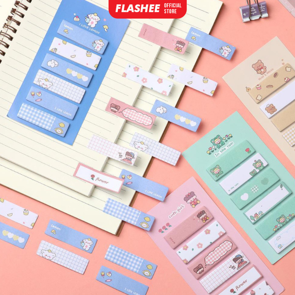 

Sticky Notes Motif Lucu 6 IN 1 Tempelan Kertas Pembatas Buku Cute Memo Mini