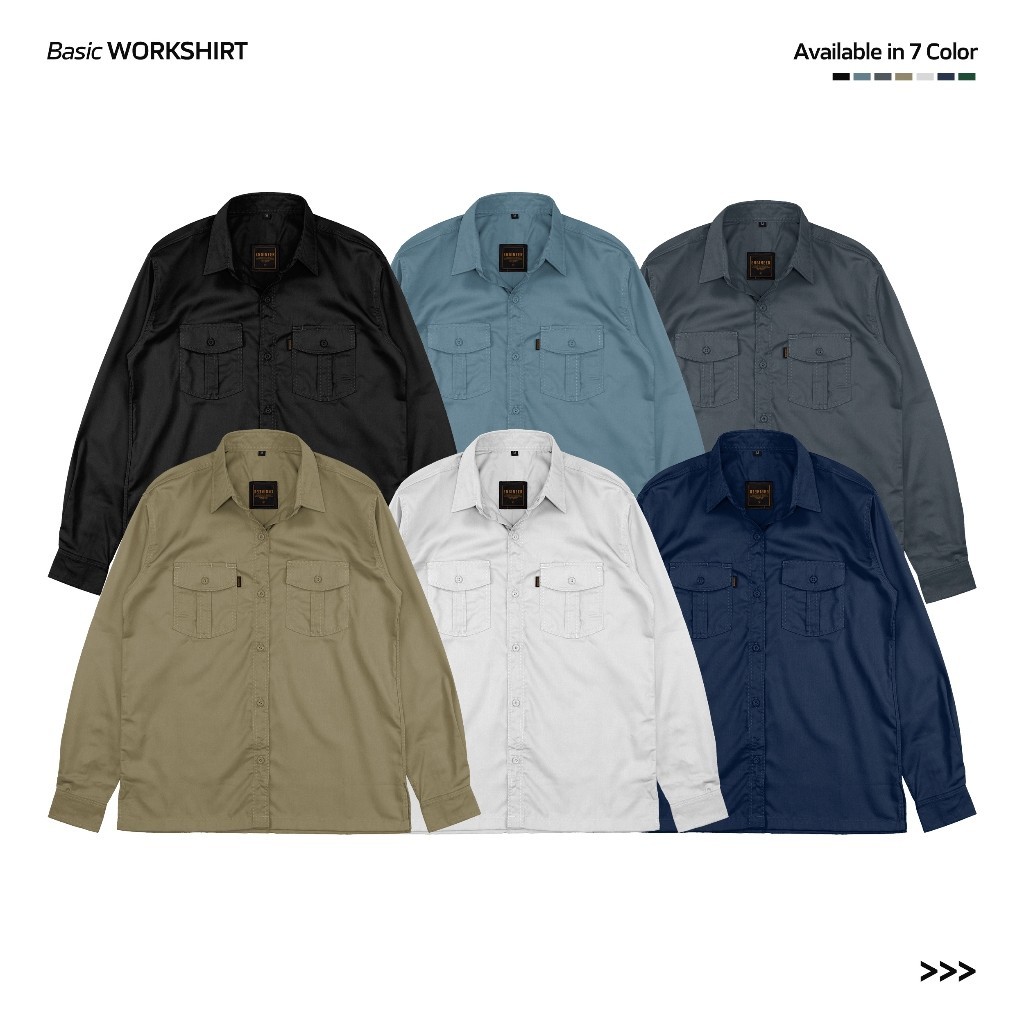 Engineer Workwear - Basic Workshirt - SERI KEMEJA POLOS PANJANG UNISEX by ENGINEER