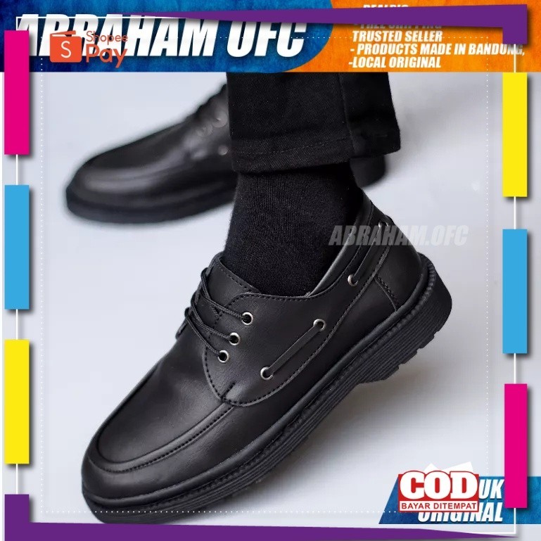 UKURAN SIZE 37 38 39 40 41 42 43 44 45 / Sepatu Formal Pantofel Casual Docmart Tali Hitam Kerja Pria