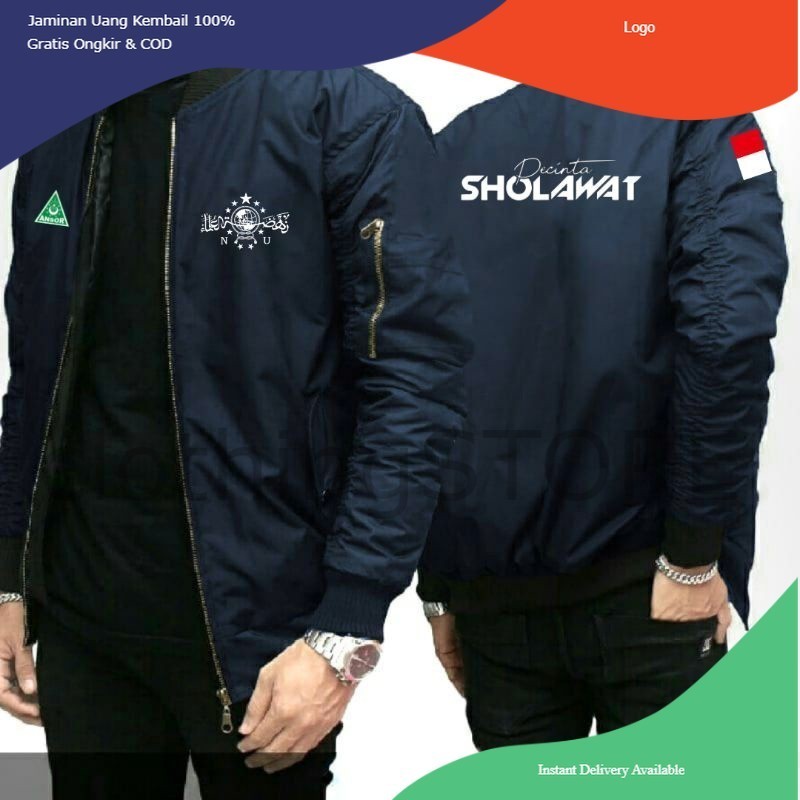 JAKET BOMBER PECINTA SHOLAWAT NU NAHDLATUL ULAMA ANSHOR BANSER KEREN SABLON TERBARU
