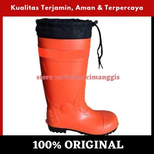 Krisbow Sepatu Safety Boots Pvc Size M W/Reflektor - Oranye