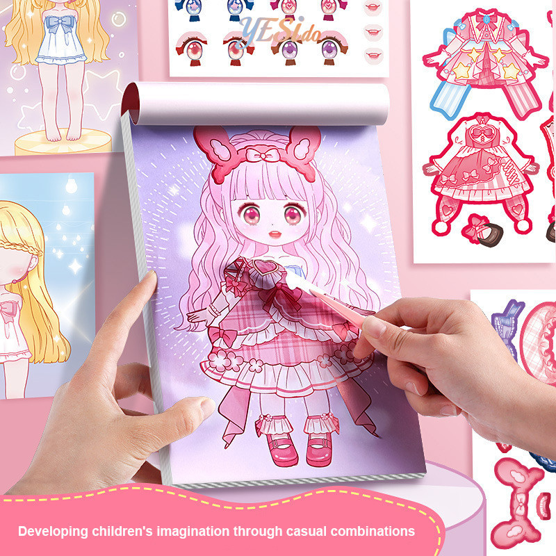 

COD✨ Stiker Make-up DIY Mainan Keterampilan Merias Wajah / Stiker Rias Model Kartun-YES