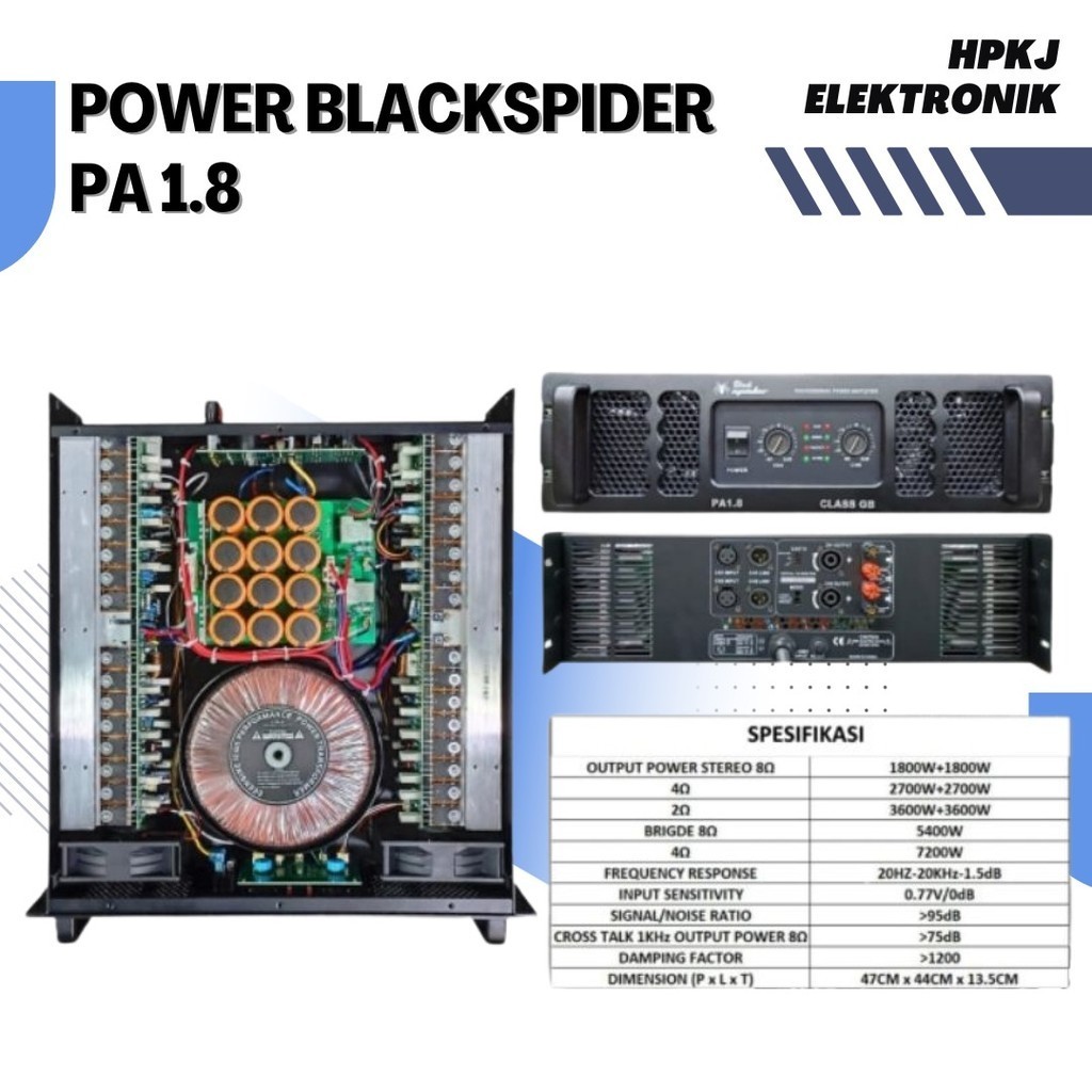 POWER AMPLIFIER BLACKSPIDER PA 1.8 Power ampli black spider PA1.8