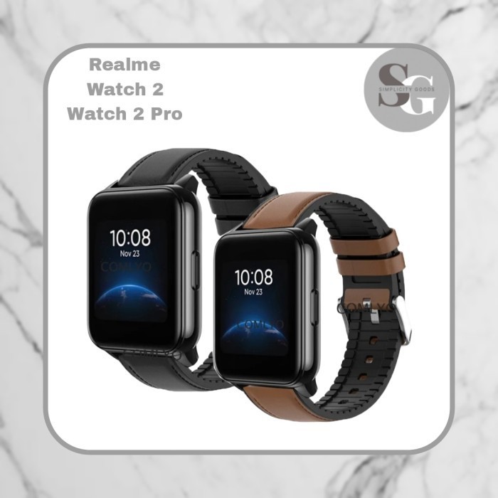 STRAP REALME WATCH 2 / 2PRO SMART WATCH LEATHER SILICONE TALI JAM 22MM