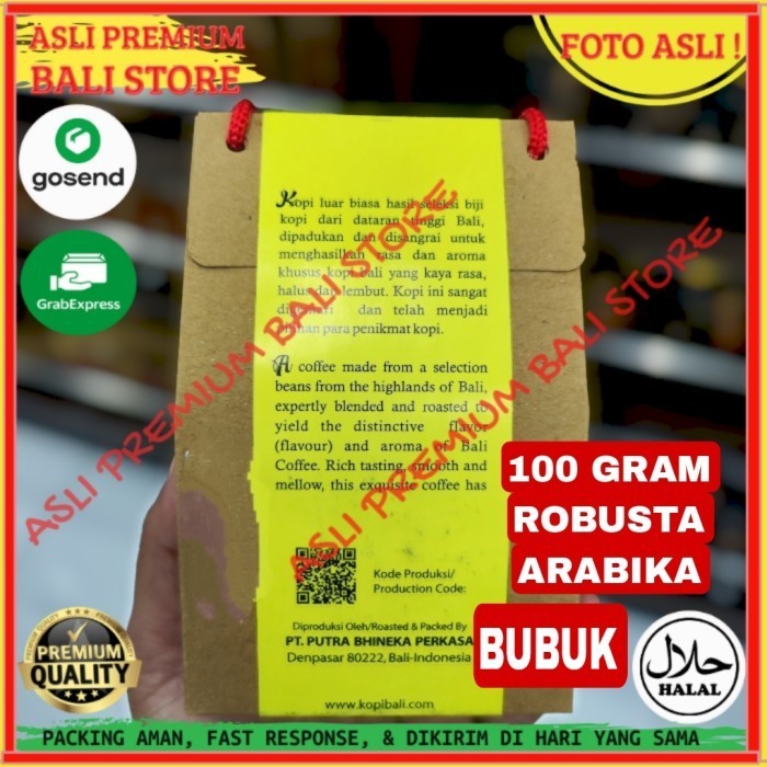 

OLEH OLEH MINUMAN KHAS ASLI ORI ORIGINAL BALI SERBUK KOPI ARABIKA ROBUSTA 100 GRAM GR