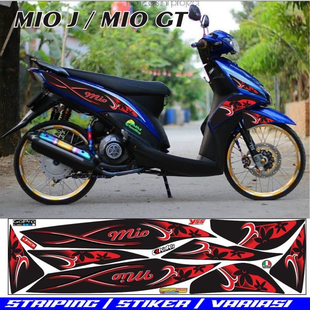 Striping MOTOR mio GT / STRIPING VARIASI stiker mio GT / variasi striping MIO J STRIPING STICKER VAR