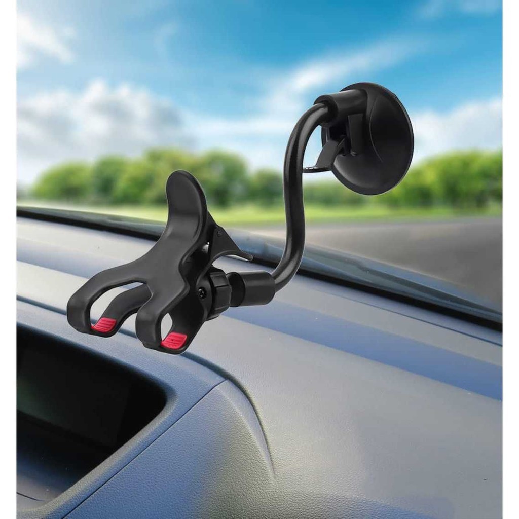 APEN Holder Smartphone Mobil Lazypod Flexible Neck 3.5-6 Inch Holder Tongsis Pegangan HP Mobil - S02