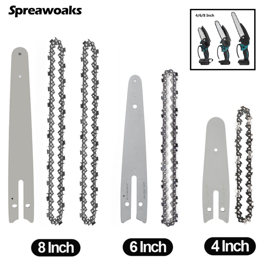 4 6 8 Inch Chainsaw Guide Bar Saw Chain Set Electric Saw 1/4''P For Mini Electric Saw Wood Cutter Re