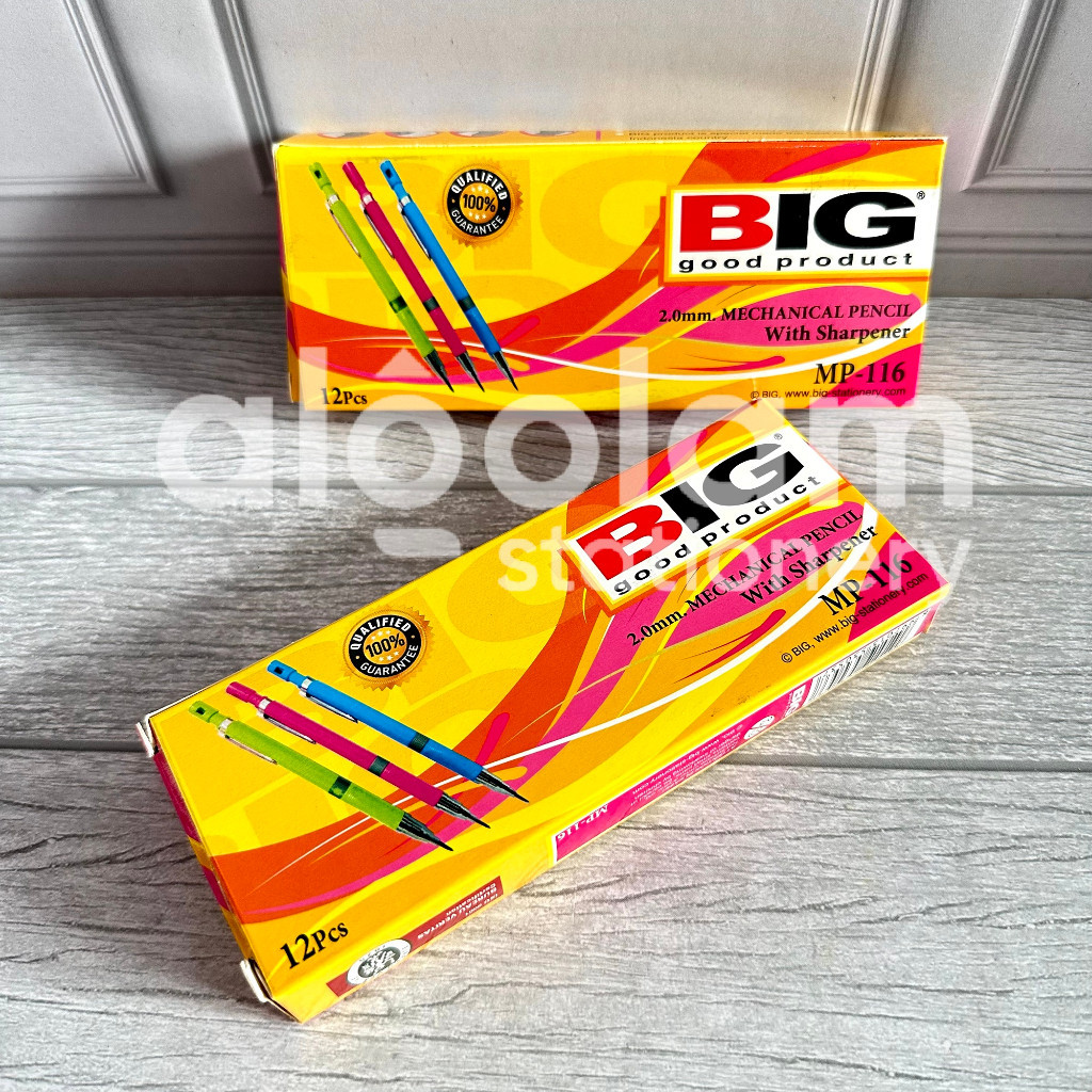 

SELUSIN ( 12 BIJI ) Pensil Mekanik Big 2.0 mm Pensil Isi Ulang Big 2.0mm