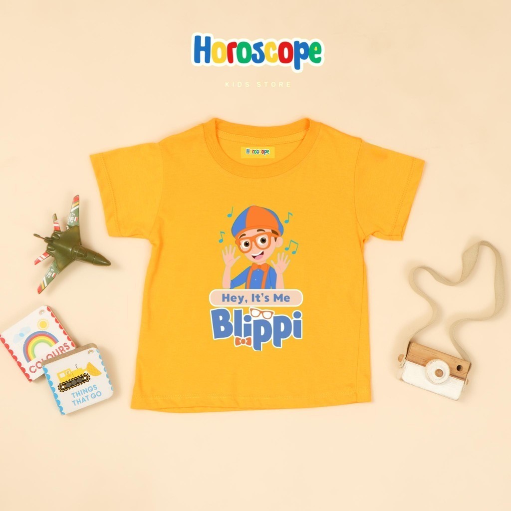 Baju Kaos T Shirt Anak Laki Laki Perempuan Unisex Katun Combed Motif Blippi