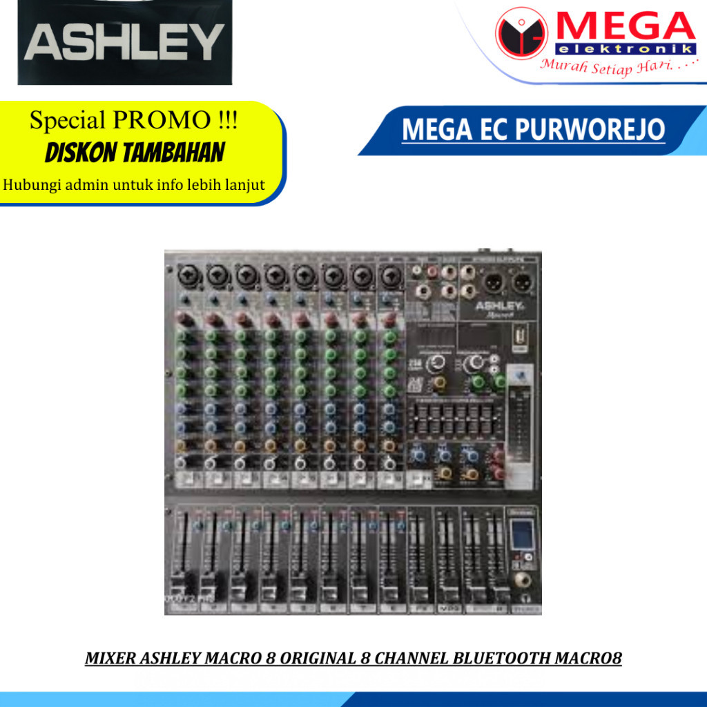 Mixer Ashley Macro 8 Original 8 Channel Bluetooth MACRO8