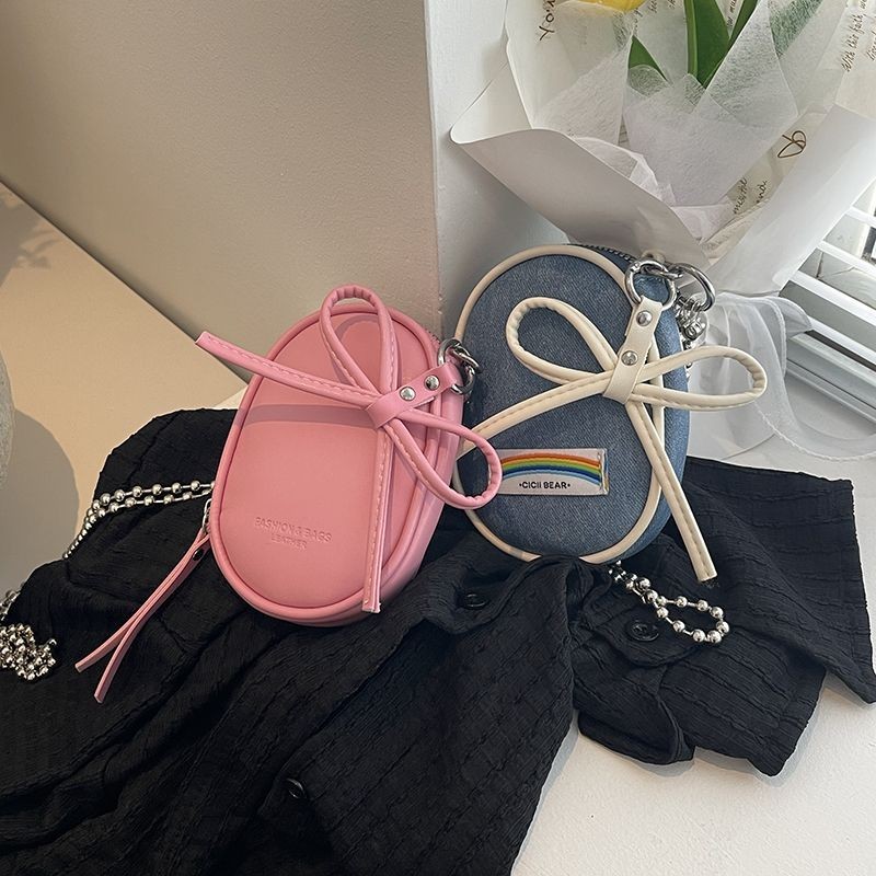 [ COD✅ ] Aroana Bag  Tas Telur Pita Rantai Mutiara Baru Korea Ins Tas Pinggang Lipstik Rantai Mini M