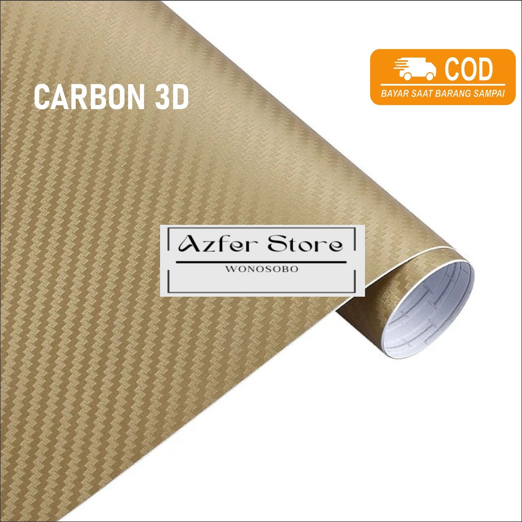 Sticker Skotlet Karbon 3D Emas Gold Scothlite Motor Carbon Emas