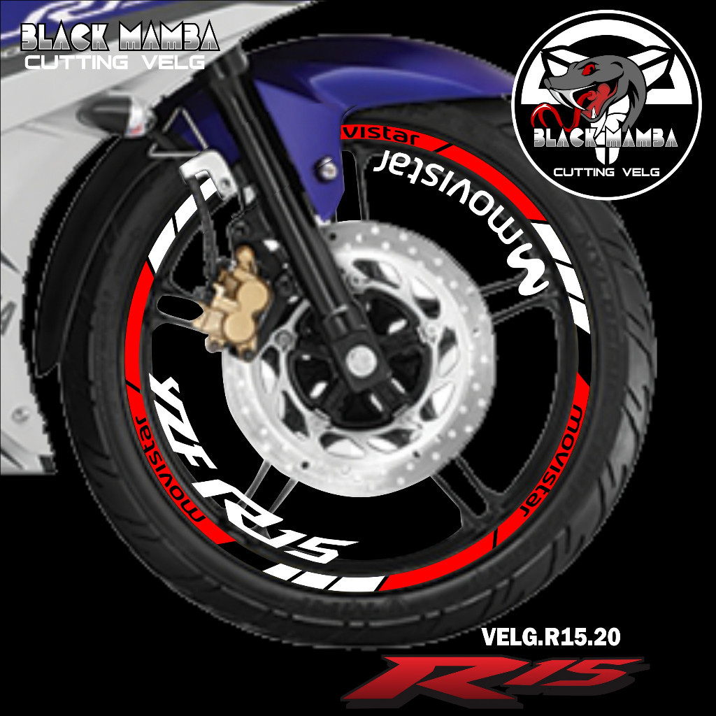 (COD) CUTTING STICKER VELG R15 - STIKER LIS LIST VARIASI BAN/VELG YAMAHA R15 20