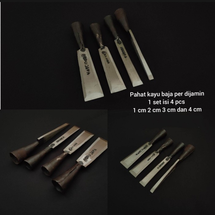 

1 set 4pcs Pisau Pahat Kayu Ukuran 1 cm 2 cm 3 cm 4 cm