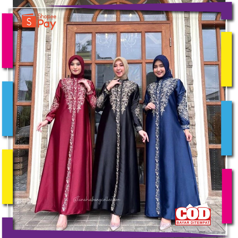 [PREMIUM BIG SALE] Gamis Kristal Original Bordir /Gamis Wanita Muslimah /Gamis Bordir /Semi Sutra /G