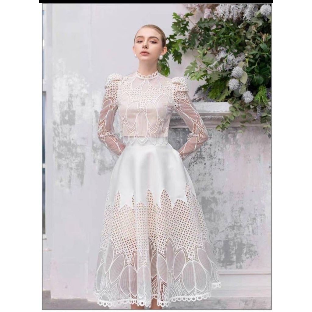 BANGKOK PREMIUM.ID-DRESS LENGSN PANJANG BROKAT KEKINIAN IMPORT BANGKOK