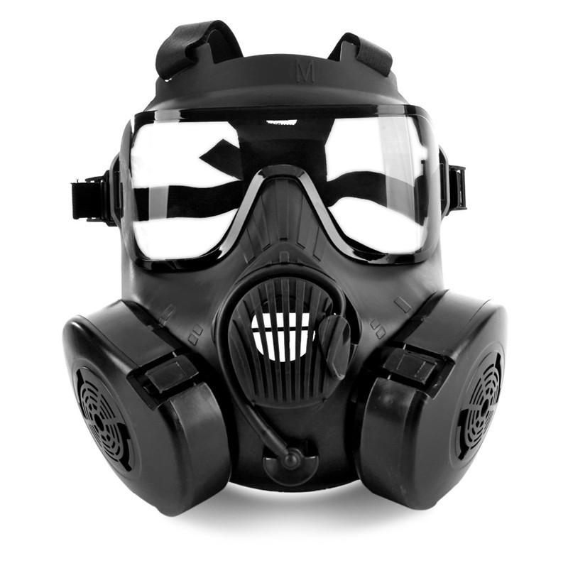 M50 Full Face Tactical Gas Mask With Fan Skull Cosplay Party CS Wargame Face Shield Protective Airso
