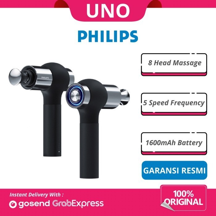 PHILIPS PPM5201G Massage Gun 8 Head 5 Speed Alat Pijat Multifungsi