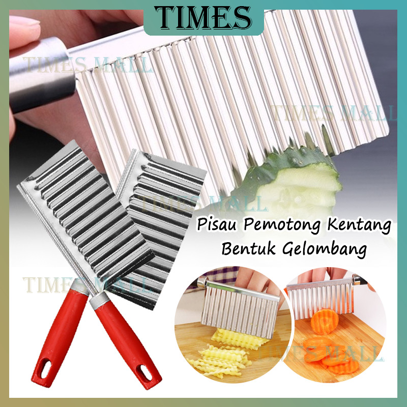 Pisau Kentang Potong Model Gelombang/Pisau Gelombang Kentang Timun/Pemotong Kentang Timun/Alat Poton