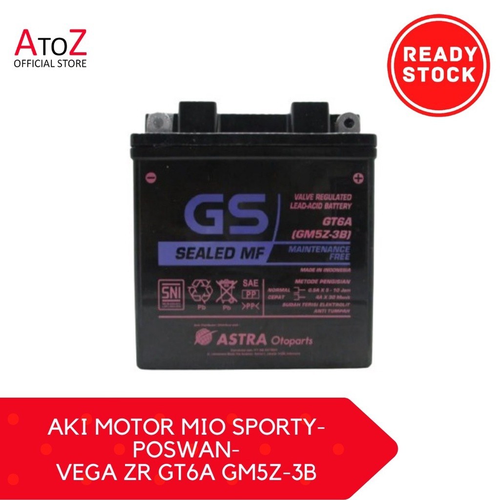 AKI MOTOR MIO SPORTY-POSWAN-VEGA ZR GT6A GM5Z-3B GS AKI KERING ACCU KERING