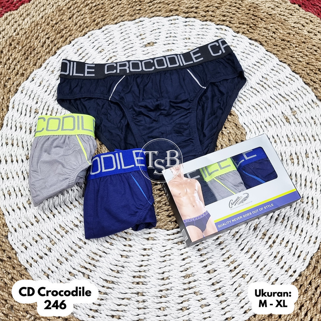 1 Box Isi 3 Pcs Celana Dalam Pria Crocodile 246 grosir CD Pria Celana Dalam Crocodile CD Crocodile