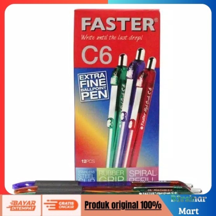 

[[KUALITAS TERBAIK]] PULPEN FASTER C6 /ASLI Biru COD