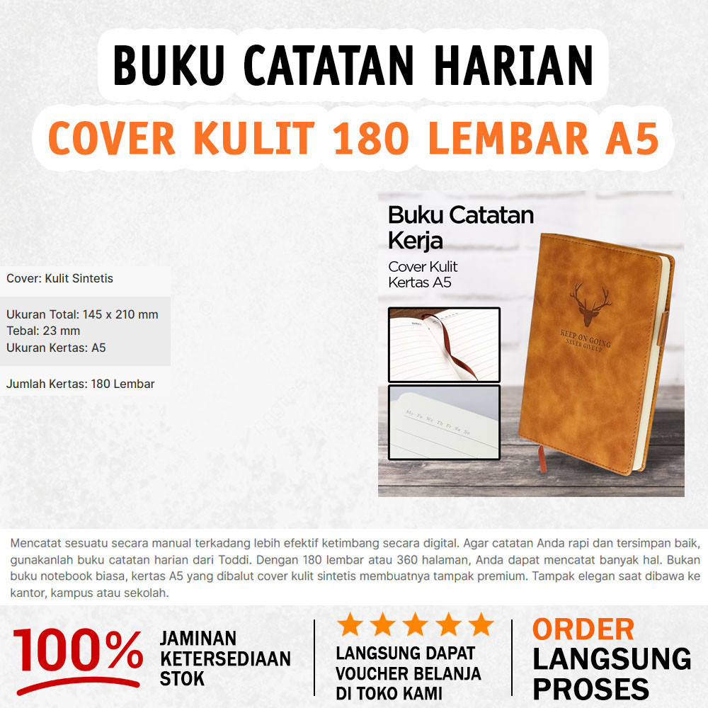 

Banyak Dicari | Buku Catatan Kerja Notebooks Cover Kulit Kertas A5 | Brown