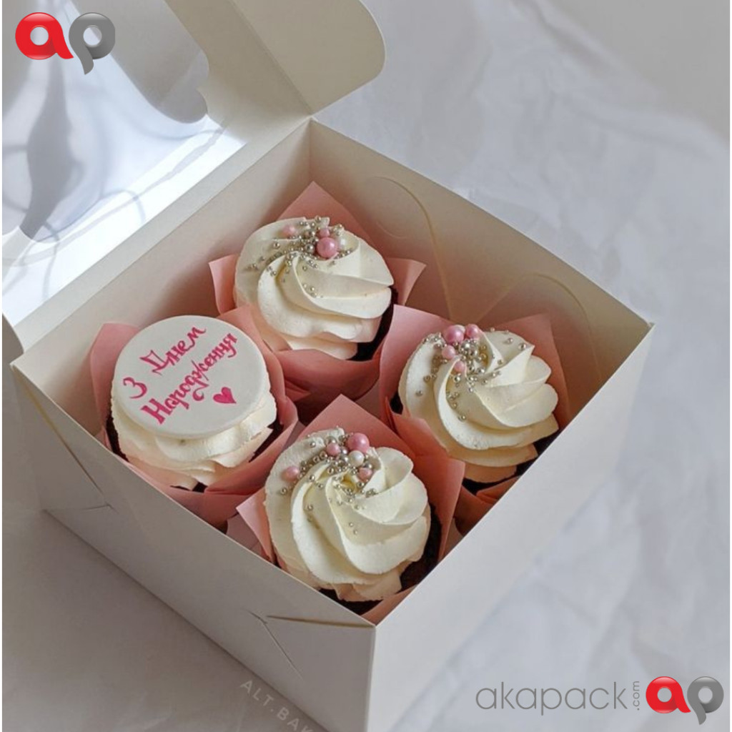 

Dus Cup Cake isi 4 / Lubang 4 gold / putih