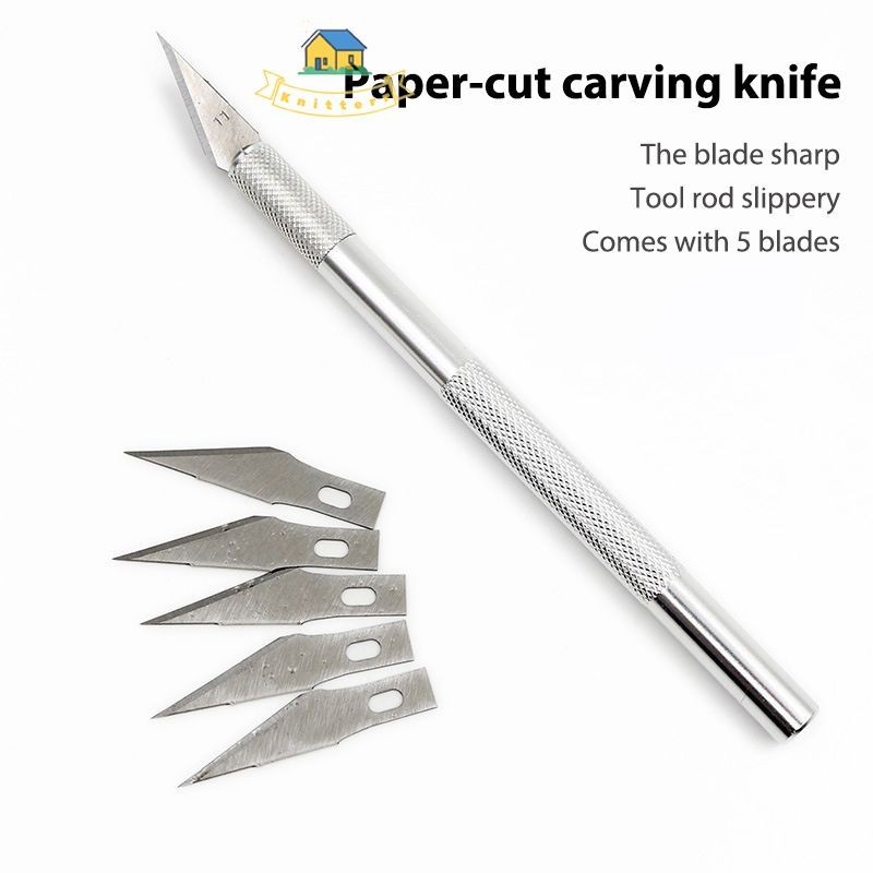 

Pisau Ukir Seni Tajam Presisi Plus Refill 4PCS | Alat Kerajinan Hobby Pemotong Bahan Metal | Crafting Art Knife Pen Cutter Handle Knitterr