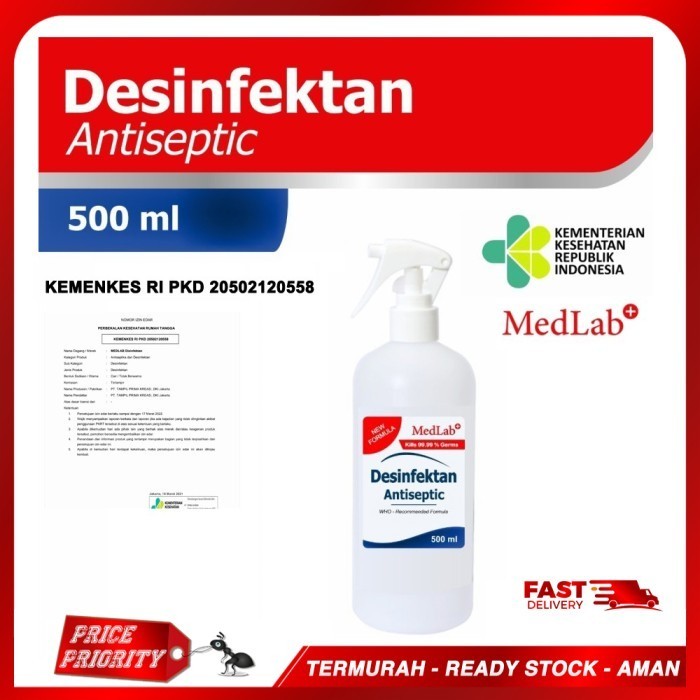 MEDLAB Disinfectant Spray 500ml Fabric Meja Baju Virus RESMI KEMENKES